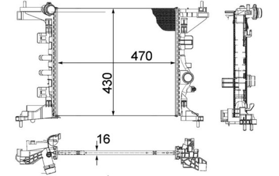Radiator, engine cooling BEHR *** PREMIUM LINE ***, Image 2