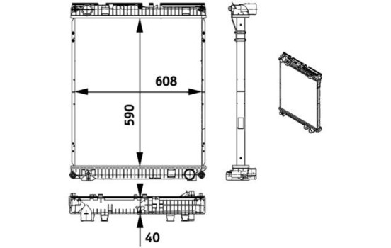 Radiator, engine cooling BEHR *** PREMIUM LINE ***, Image 2