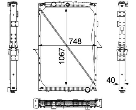 Radiator, engine cooling BEHR *** PREMIUM LINE ***, Image 2