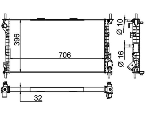 Radiator, engine cooling BEHR *** PREMIUM LINE ***