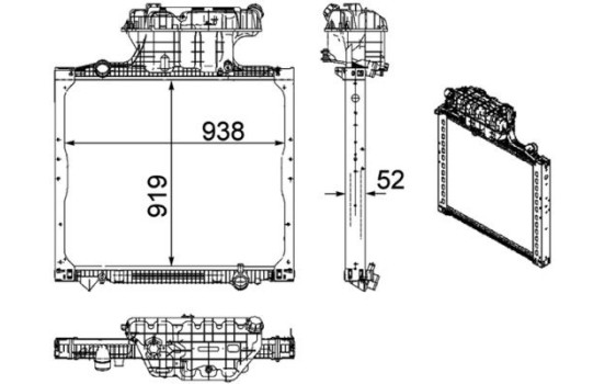 Radiator, engine cooling BEHR *** PREMIUM LINE ***, Image 2
