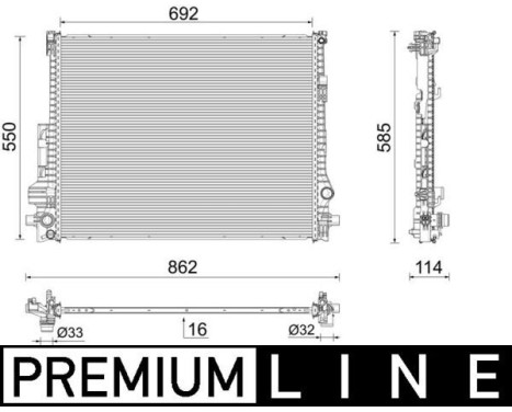 Radiator, engine cooling BEHR *** PREMIUM LINE ***