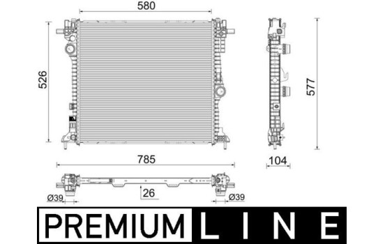 Radiator, engine cooling BEHR *** PREMIUM LINE ***