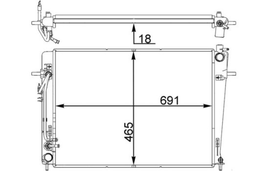 Radiator, engine cooling BEHR *** PREMIUM LINE ***, Image 2