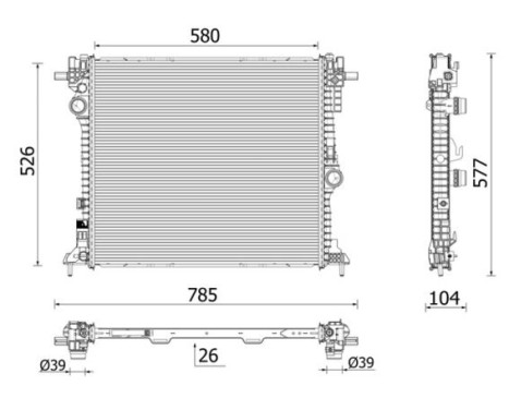 Radiator, engine cooling BEHR *** PREMIUM LINE ***