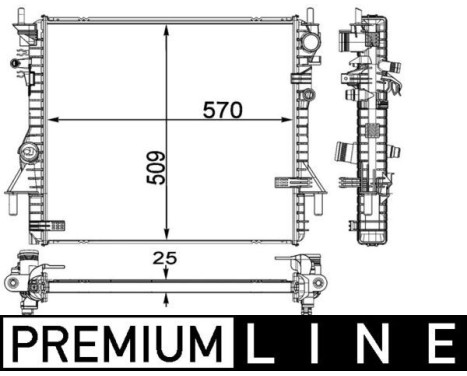 Radiator, engine cooling BEHR *** PREMIUM LINE ***, Image 2