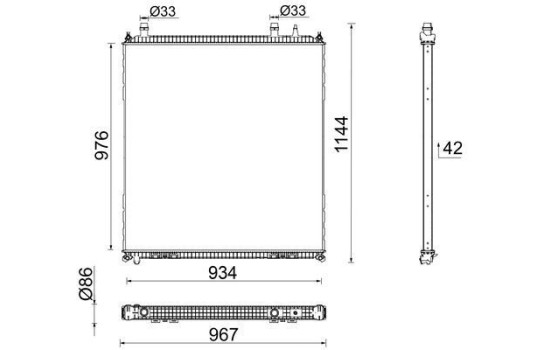 Radiator, engine cooling BEHR *** PREMIUM LINE ***, Image 2