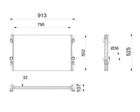 Radiator, engine cooling BEHR *** PREMIUM LINE ***, Image 12