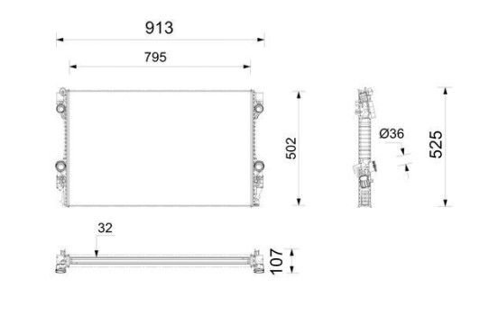 Radiator, engine cooling BEHR *** PREMIUM LINE ***, Image 12