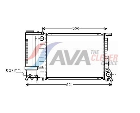 Radiator, engine cooling BW2135 Ava Quality Cooling, Image 2