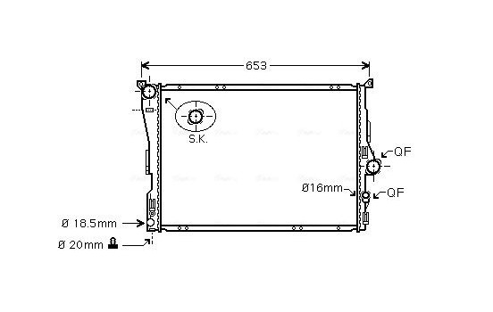 Radiator, engine cooling BW2343 Ava Quality Cooling