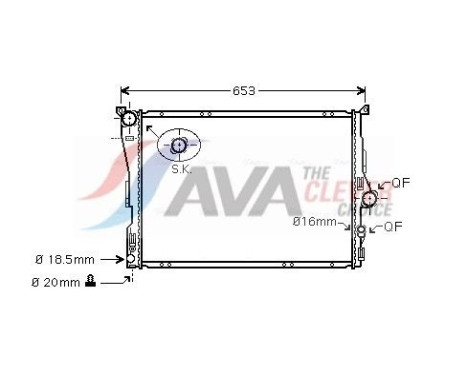 Radiator, engine cooling BW2343 Ava Quality Cooling