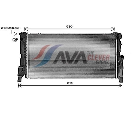 Radiator, engine cooling BW2588 Ava Quality Cooling, Image 2
