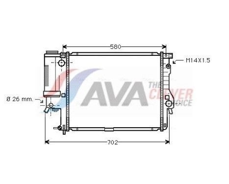 Radiator, engine cooling BWA2186 Ava Quality Cooling