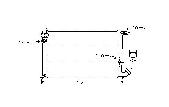 Radiator, engine cooling CN2142 Ava Quality Cooling