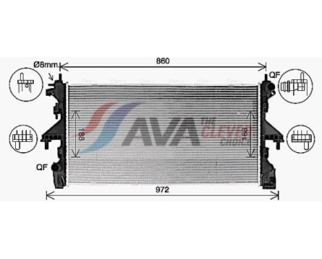 Radiator, engine cooling CN2320 Ava Quality Cooling, Image 2