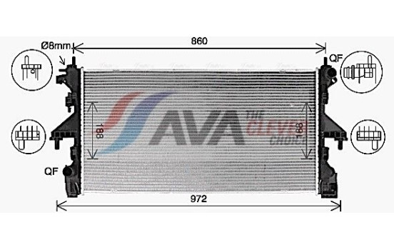 Radiator, engine cooling CN2320 Ava Quality Cooling, Image 2