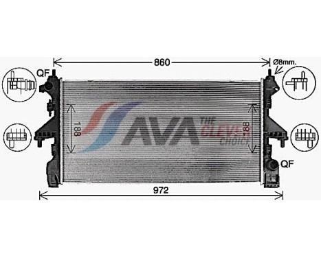 Radiator, engine cooling CN2321 Ava Quality Cooling, Image 2