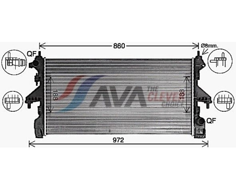 Radiator, engine cooling CN2322 Ava Quality Cooling, Image 2