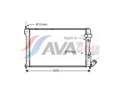 Radiator, engine cooling CNA2071 Ava Quality Cooling