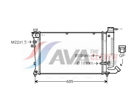 Radiator, engine cooling CNA2110 Ava Quality Cooling