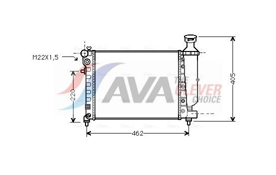 Radiator, engine cooling CNA2115 Ava Quality Cooling