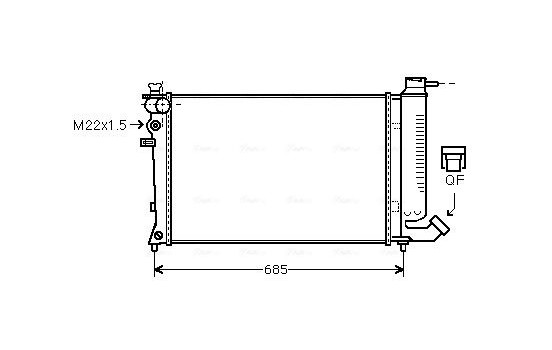 Radiator, engine cooling CNA2135 Ava Quality Cooling