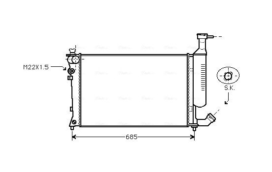 Radiator, engine cooling CNA2168 Ava Quality Cooling