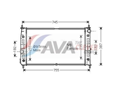 Radiator, engine cooling CR2054 Ava Quality Cooling