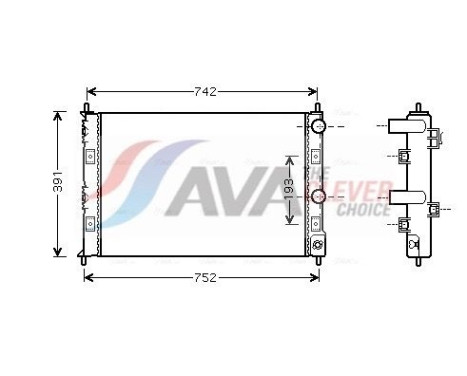 Radiator, engine cooling CRA2076 Ava Quality Cooling