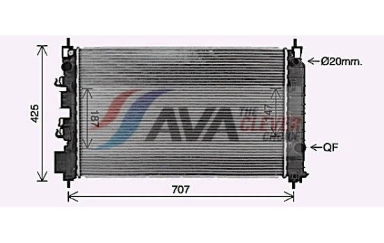 Radiator, engine cooling CT2081 Ava Quality Cooling, Image 2