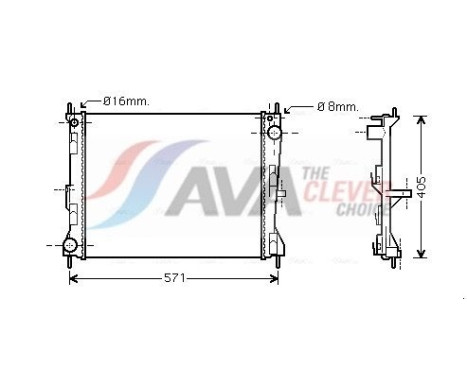 Radiator, engine cooling DN2235 Ava Quality Cooling