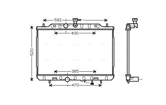 Radiator, engine cooling DN2292 Ava Quality Cooling