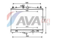Radiator, engine cooling DN2338 Ava Quality Cooling