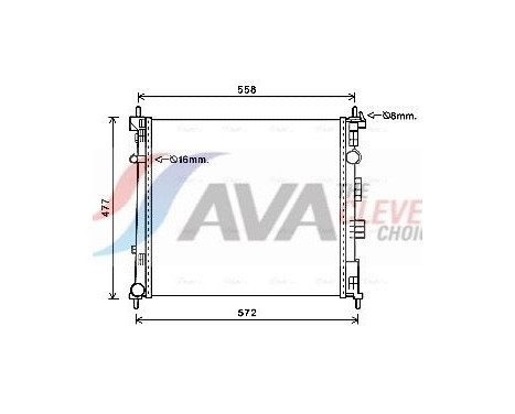 Radiator, engine cooling DN2407 Ava Quality Cooling