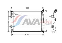 Radiator, engine cooling DN2413 Ava Quality Cooling