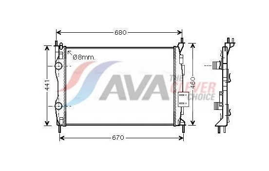 Radiator, engine cooling DN2413 Ava Quality Cooling