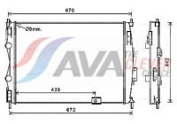 Radiator, engine cooling DN2414 Ava Quality Cooling