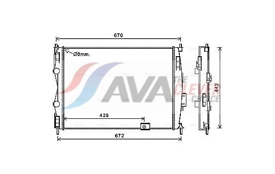 Radiator, engine cooling DN2414 Ava Quality Cooling