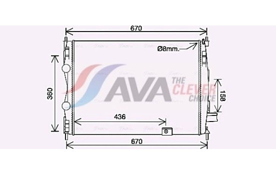 Radiator, engine cooling DN2445 Ava Quality Cooling