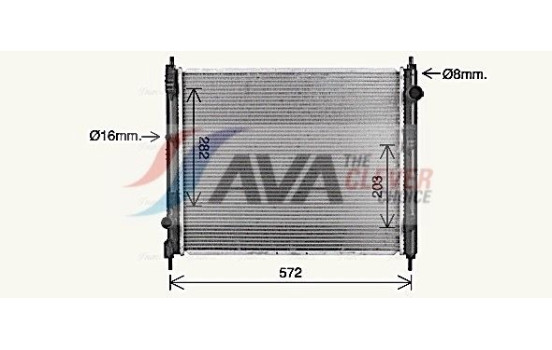 Radiator, engine cooling DN2477 Ava Quality Cooling, Image 2