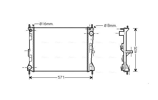 Radiator, engine cooling DNA2235 Ava Quality Cooling