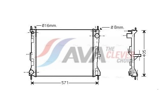 Radiator, engine cooling DNA2235 Ava Quality Cooling