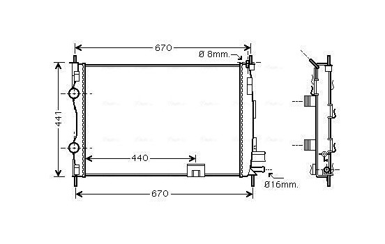 Radiator, engine cooling DNA2287 Ava Quality Cooling