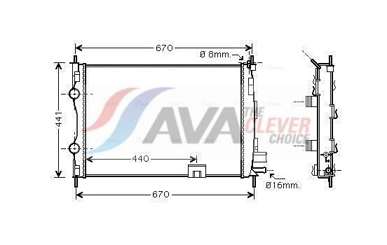 Radiator, engine cooling DNA2287 Ava Quality Cooling