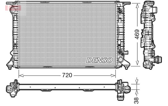 Radiator, engine cooling DRM02041 Denso