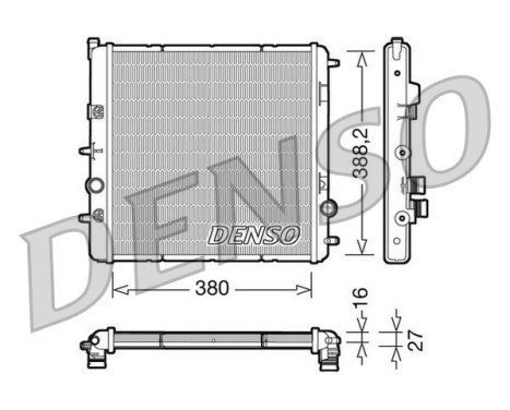 Radiator, engine cooling DRM07003 Denso