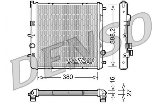 Radiator, engine cooling DRM07003 Denso