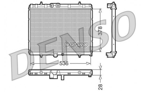 Radiator, engine cooling DRM07015 Denso