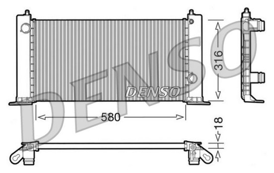Radiator, engine cooling DRM09120 Denso